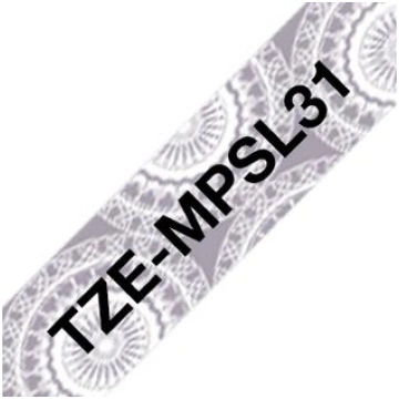 BROTHER TZE-MPSL31 label tape, black on silver