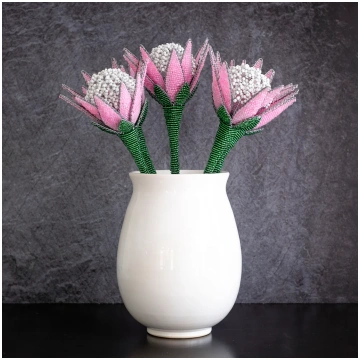 Beaded Protea Flower in Pink MLFA