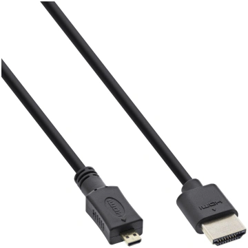 Kabelis Inline Hdmi Micro - Hdmi 1.8m Melns (17502