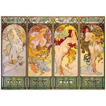 Puzzle Mucha - Four Seasons, 1900 BlueBird