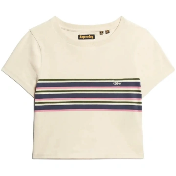 Superdry - Vintage Stripe Crop Tee - izmērs 12