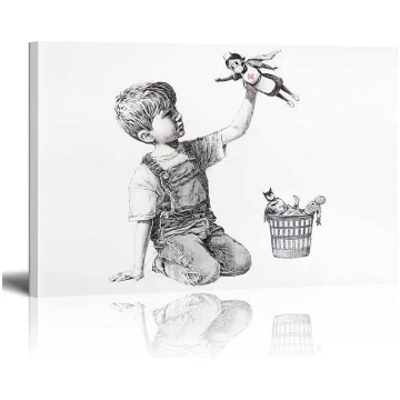 Banksy Game Changer Superhero Canvas Wall Art Perf