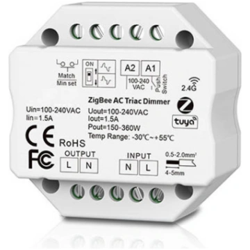 Dimmer 1 ķēdes ZigBee 3.0 + RF 2.4GHz TUYA SD sēri