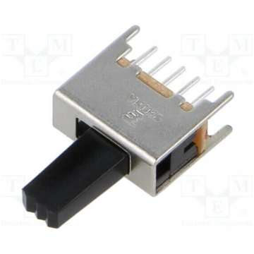 Switch: slide; Pos: 2; DPDT; 0.3A/125VAC; ON-ON; T