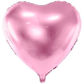 PartyDeco Folijas balons, 45 cm, rozā / Sirds