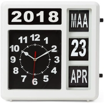 Perel Square Flip Over Calendar Clock Ideāli piemē