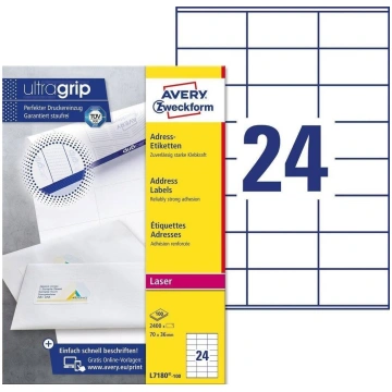 AVERY L7180-100 White Self-adhesive printer label 