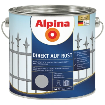 Aizsargkrāsa metālam Alpina Direkt auf Rost Spīdīg