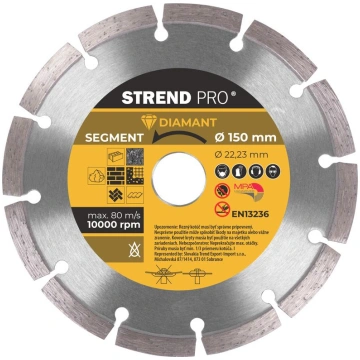 Dimanta griešanas disks 150 mm Strend Pro, sausai 