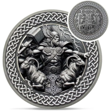 Viking Thor Hammer Coin - Viking Runes Mjolnir Coi