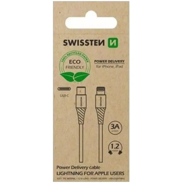 Kabel USB Swissten USB-C - Lightning 1.2 m Bialy (