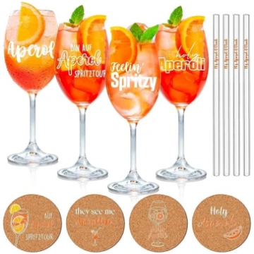 YYSWSAKY 4 Aperol aerosola glāžu dāvanu komplekts 