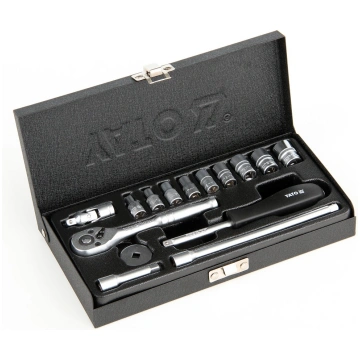 Tool Set 1/4", 15 pc, metall case (YT-14411)