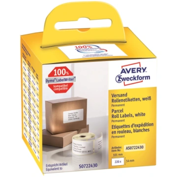 Parcel roll labels for thermo-printing 54 x 101mm