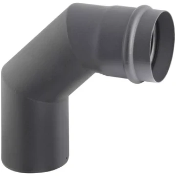 Dūmvadu līkums granulu krāsnīm 80mm/90" melns