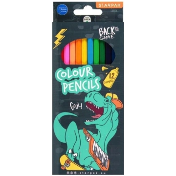 Starpak zīmuļu krītiņi 12 krāsu Skate Dino
