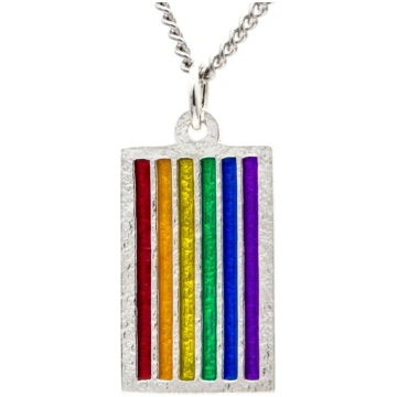 PRIDE Flag Necklace - 24" black leather cord ($5)