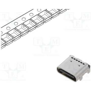 Connector: USB C; socket; on PCBs; SMT; PIN: 24; a