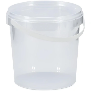 Caurspīdīgs plastmasas spainis ar vāku 1L