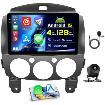 4+128G Android auto radio ar ekrānu priekš Mazda 2