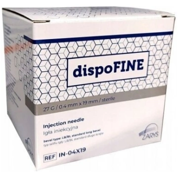 DISPOFINE vienreizējās lietošanas adata 27G x 19 m