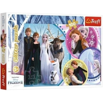 Trefl Puzzle 100 el. Glitter W blasku mioci Frozen