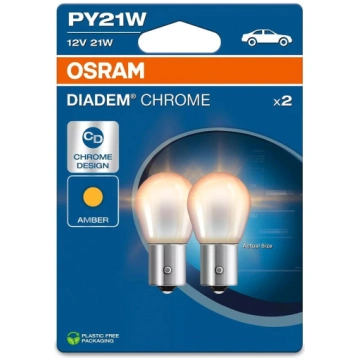 12V BAU15S PIRN 21W PY21W DIADEM CHROME BLISTER 2T