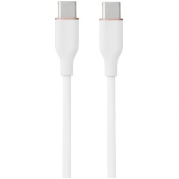 Silicone Cable USB Type-C - Type-C, 60W, (white, 3