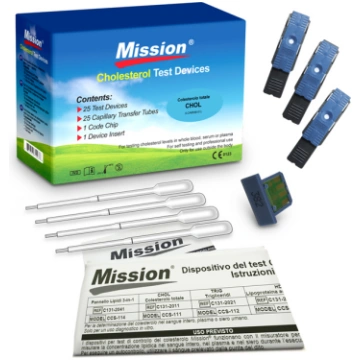 MISSION® holesterīna strīpi+ kapilārās caurules 10