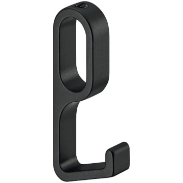 Ovāla pakaramā caurule 30x14 mm āķis, melns