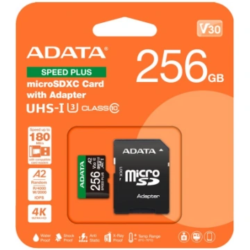 ADATA SPEED PLUS - flash memory card - 256 GB - SD
