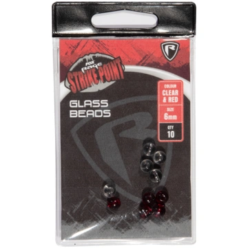 Fox Rage Strike Point 6mm Clear And Red Glass Bead