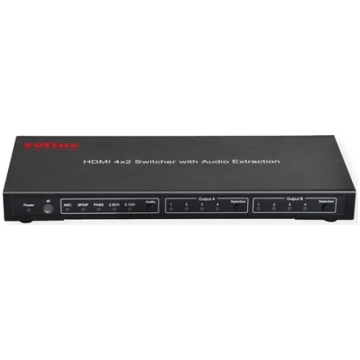 Roline 4K HDMI Matrix Switch, 4 x 2, with Remote C