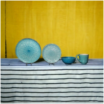 Tableware set SALSA | green | ceramic | 4 PCS. (SA