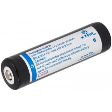 XTAR Rechargeable battery 3.7V / 2600mAh / Li-Ion 
