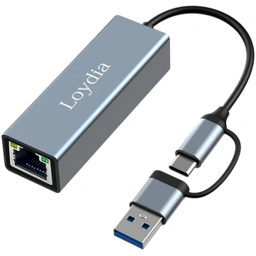 Loydia USB C uz Ethernet adapteris, USB 3.0 uz RJ4