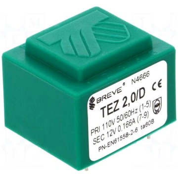 Transformer: encapsulated | 2VA | 110VAC | 12V | M