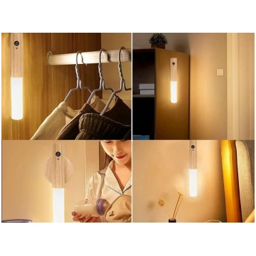 LED lampa ar kustību sensoru, silta gaisma