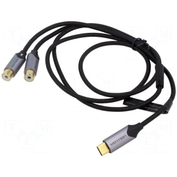 Cable | RCA socket x2,USB C plug | gold-plated | 0