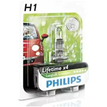 Halogēna spuldze PHILIPS LongLife EcoVision H1 12V