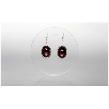 "Abundant life" silver earrings with garnets · TUR