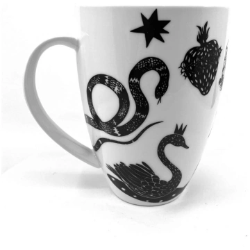 Patmalniece, porcelāna krūze "Gulbji", 600ml