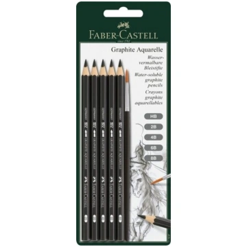 Faber-castell akvareļu zīmuļi, 5 gab. + ota, FC178