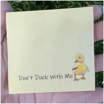 50 Sheets Quacky Cartoon Duck Notepad - Square Sha