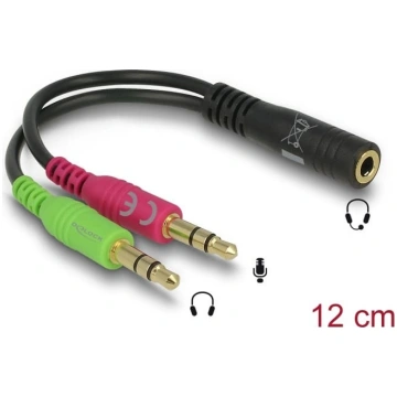 Adapteris Stereo jack F 3.5mm 4pin > 2 x Stereo ja