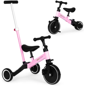 Trīsritenis EcoToys 2in1, rozā krās