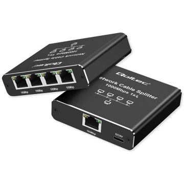Qoltec Splitter Ethernet mini SWITCH 1x4 RJ45 | 10