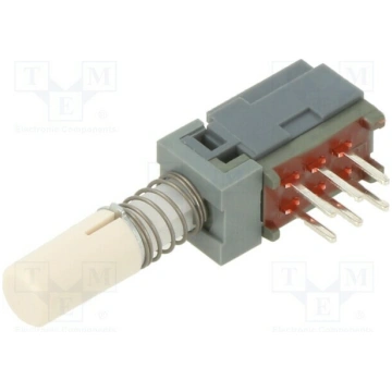 Switch: push-button; Pos: 2; DPDT; 0.1A/30VDC; ON-