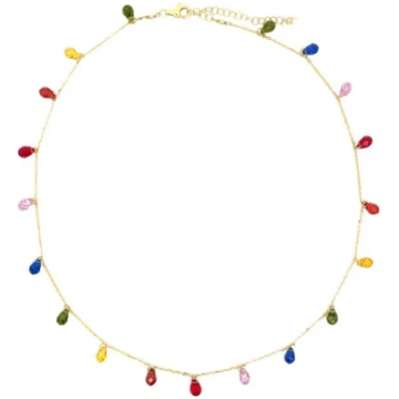 Briolette Drop Necklaces in 925 Silver - rose gold
