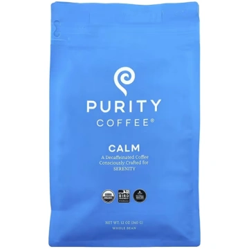 Purity Coffee, Calm, Whole Bean, Decaffeinated, 12
